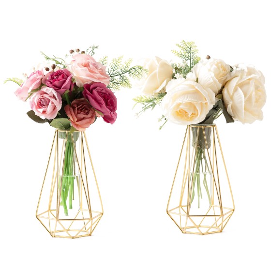 2-Piece Multifunctional Gold Vase Set